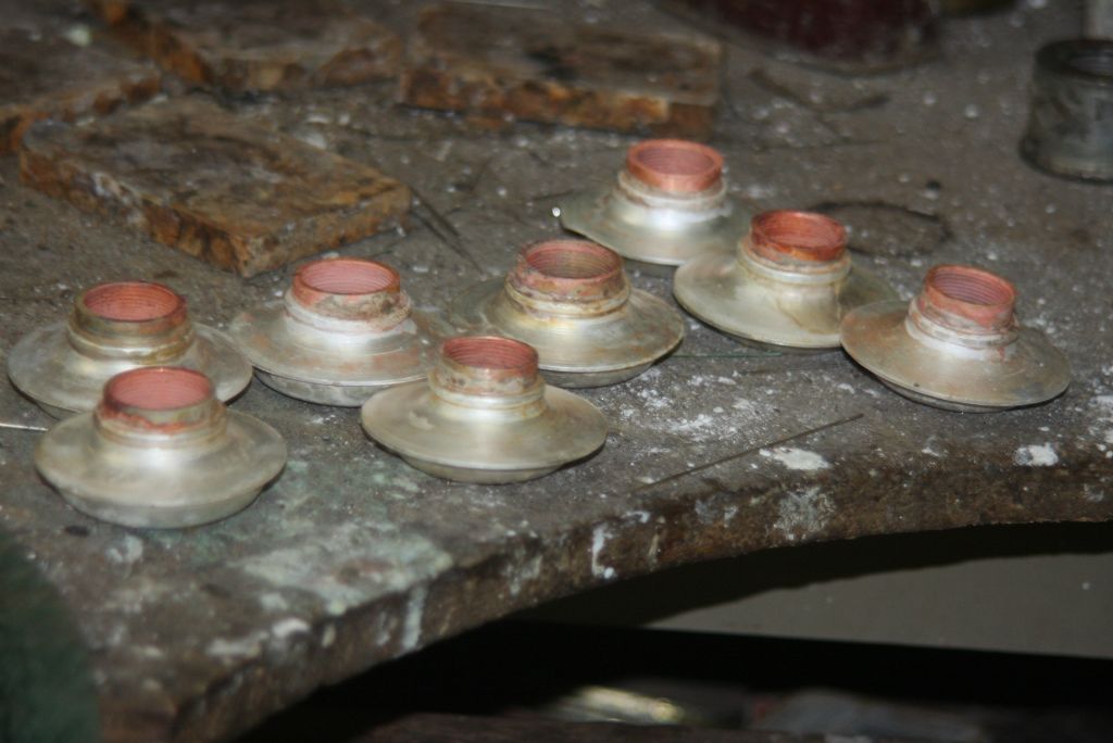 Top rings soldered in place